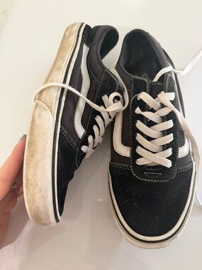 Vans Black and White Low-Top Skate Shoes